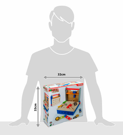 Colorbaby children's tool set with 20 colorful toy tools, including two pieces, suitable for pretend play and imitative games.