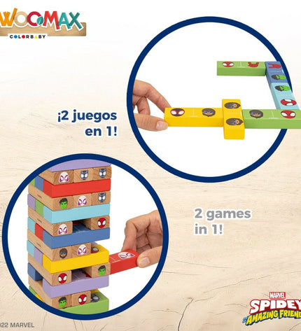 Spidey Bouwspel Spidey 52 onderdelen speelgoed set with six pieces, featuring colorful building components for creative play.