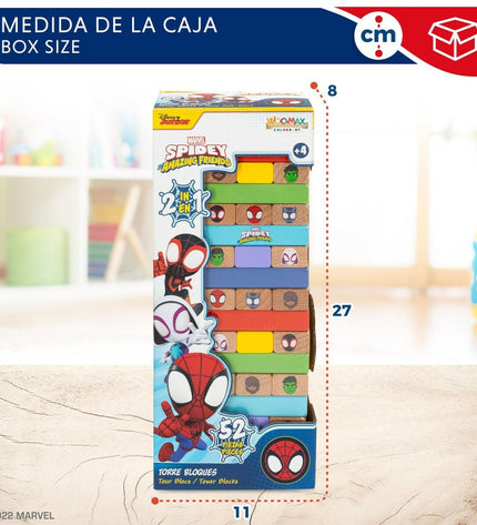 Spidey Bouwspel with 52 construction pieces, 6 different building parts, designed for creative play and building fun.