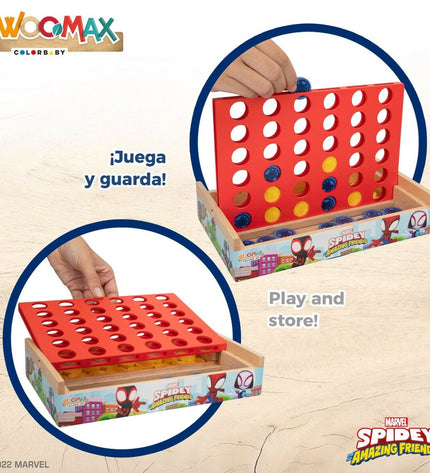 Six Spidey 4-in-1 game pieces, measuring 24x16x15 cm, made of durable plastic, designed for children’s toy and game play.