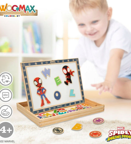 Set of six Spider-Man magnetic boards for creative play and games, featuring colorful Spider-Man themed designs.