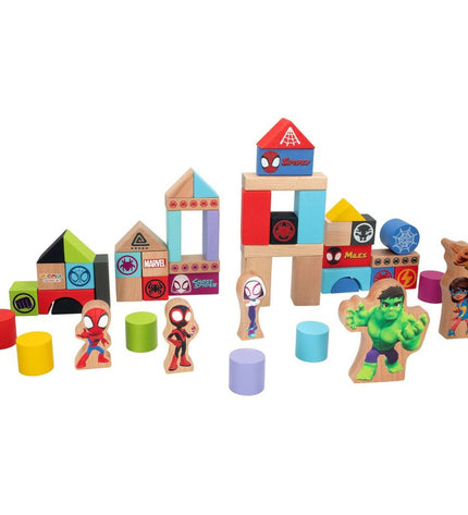 Spidey Amazing Friends playset with four toy figures, 50 pieces, featuring action figures and accessories, 8x9.5x1.5 cm