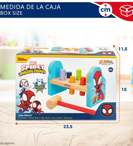 Spidey behendigheidsspel with 8 components designed for young children, featuring colorful pieces on a play surface.