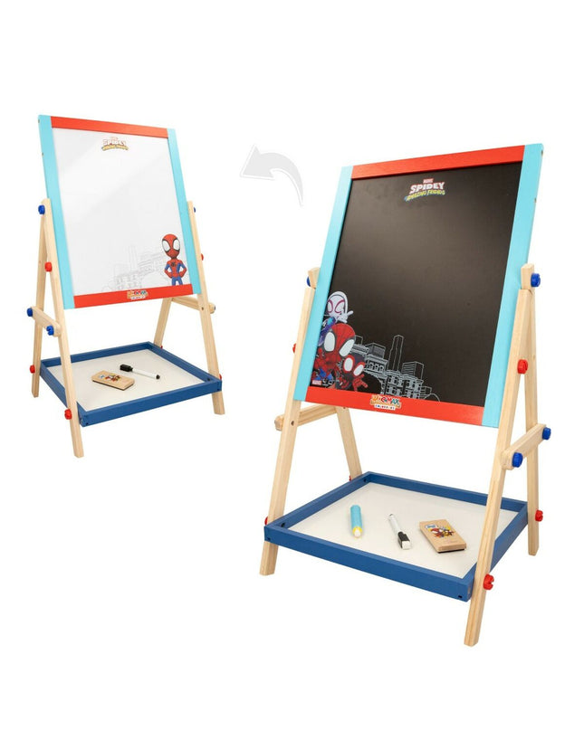 Spidey Bord 2 in 1 speelgoed met 5 onderdelen, 4 stuks, afmetingen 40x64,5x31,5 cm, geschikt voor creatieve activiteiten.
