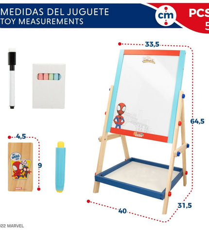 Spidey 2-in-1 Spider Toy Set with 5 pieces, including a board and components, measuring 40x64.5x31.5 cm for creative play.