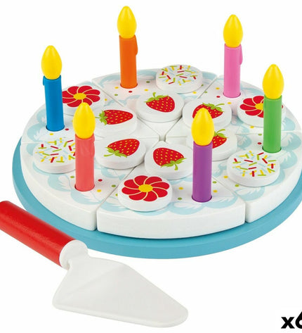 Woomax Tarta 26 wooden play set with 6 pieces, ideal for imaginative games and pretend play for children.