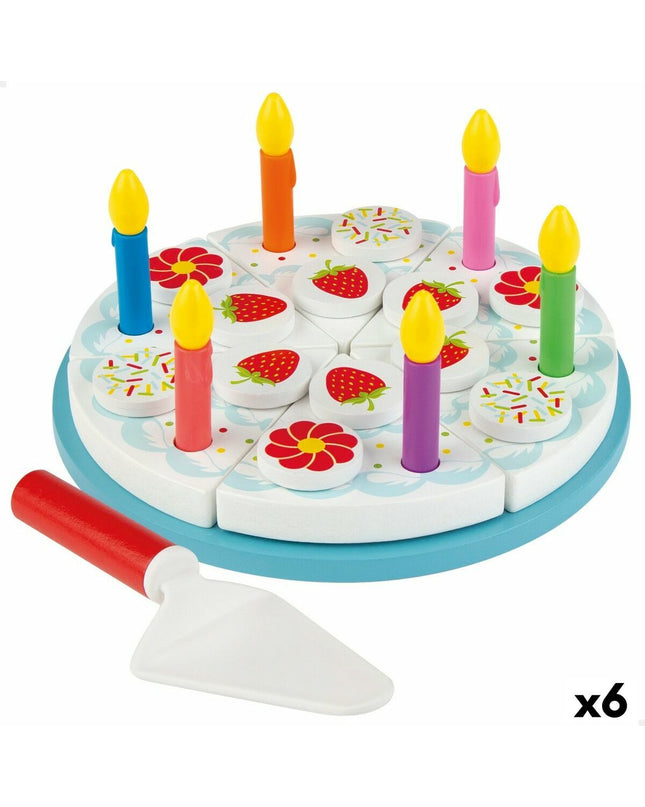 Woomax Tarta 26 wooden play set with 6 pieces, ideal for imaginative games and pretend play for children.