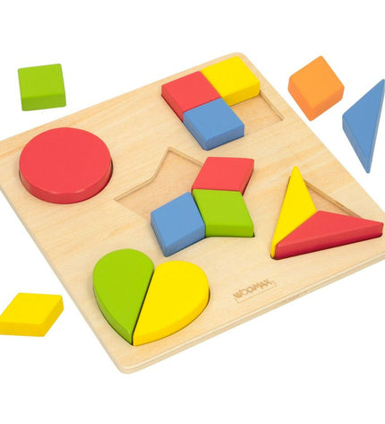 Woomax wooden children's puzzle with 12 month shapes, 16 pieces, for kids, part of toys and brain teaser games collection.