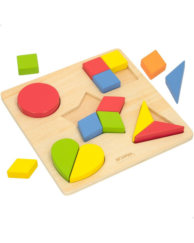 Woomax wooden children's puzzle with 12 month shapes, 16 pieces, for kids, part of toys and brain teaser games collection.