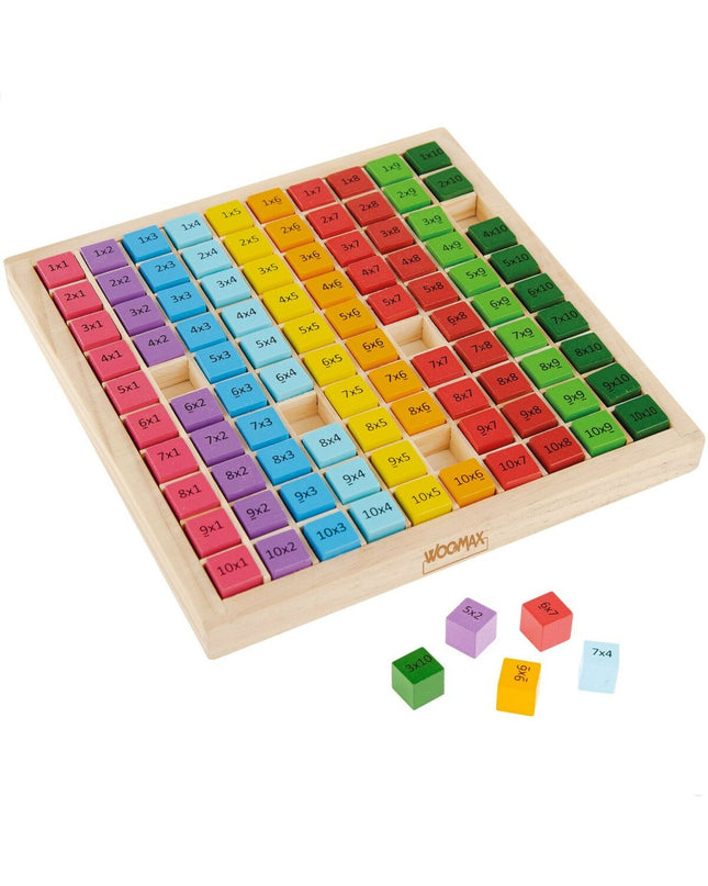 Set of six Woomax baby agility toys, each 19x2x19 cm, colorful plastic building pieces for young children’s play.