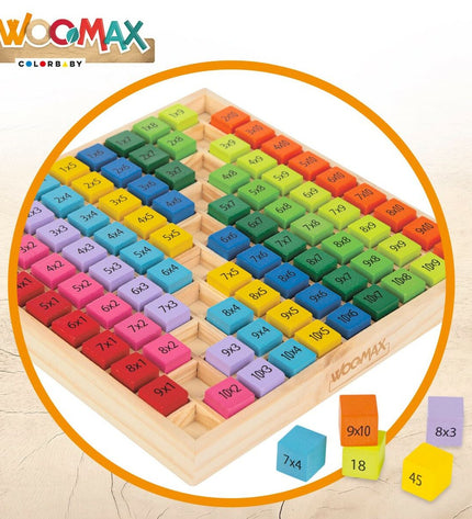 Set of six Woomax baby agility game parts, 19x2x19 cm, colorful educational toys for young children.