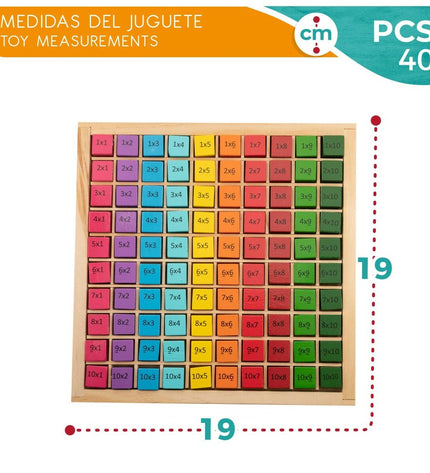 Set of six Woomax Behendigheidsspel Woomax 101 baby toys, colorful building components, 19x2x19 cm for young children.