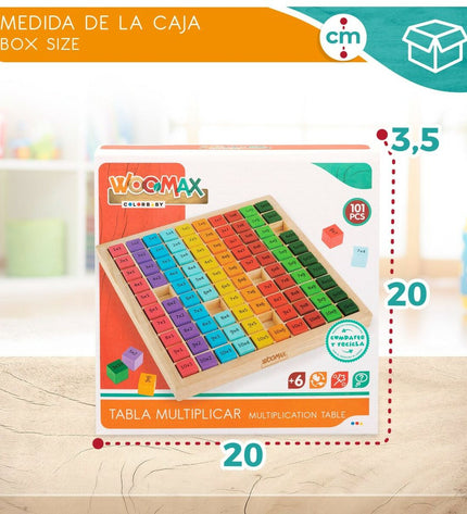 Set of six Woomax baby agility game pieces, 19x2x19 cm, designed for young children’s play and development.