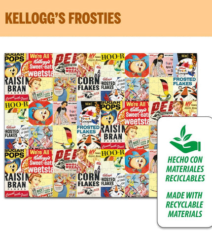 Colorbaby Kellogg's Frosties puzzle with 300 pieces, 6 sets, colorful cereal shapes, measuring 60x45x0.1 cm, for children.
