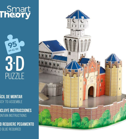 Colorbaby 3D Swan Castle puzzle with 95 pieces, colorful toy building set, measuring 43.5 x 33 x 18.5 cm, six sets included