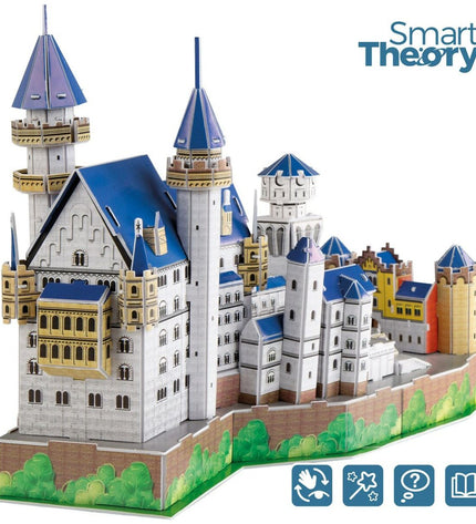 Colorbaby 3D Swan Castle puzzle with 95 pieces, colorful toy for kids, measuring 43.5 x 33 x 18.5 cm, six sets included.