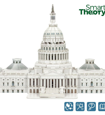 Colorbaby 3D Capitolio puzzle with 126 pieces, detailed miniature model in bright colors, assembled size approximately 52.5 x 20.5 x 23.5 cm.