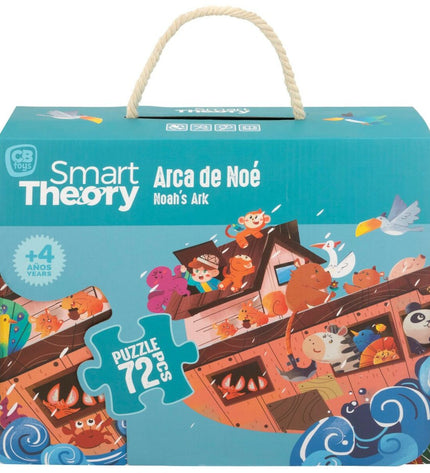 Colorbaby Noah's Ark puzzle with 72 pieces, colorful wooden toy measuring 90 x 60 cm, part of children's games and brain teasers.