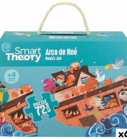 Colorbaby Noah's Ark puzzle with 72 pieces, colorful toy for children, measuring 90x60 cm, includes six puzzle sets.