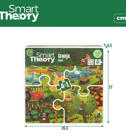Colorbaby 4-in-1 farm puzzle set with 174 pieces, colorful farm-themed jigsaw puzzles for kids, 68x68 cm size, six puzzles included.