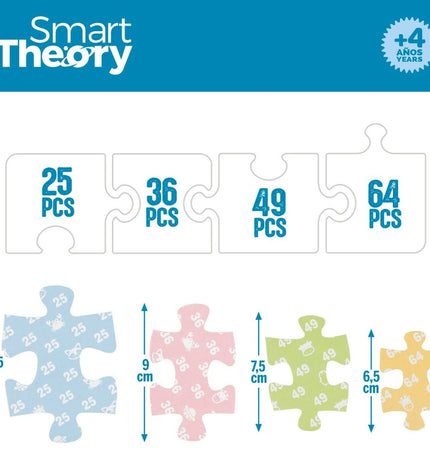 Colorbaby Artic 4-in-1 children's puzzle with 174 pieces, colorful images, and large 136 x 34 cm size, set of six puzzles.