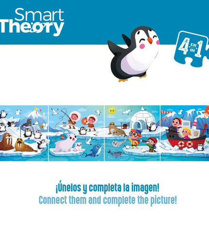 Colorbaby Artic 4-in-1 puzzle set with 174 pieces, colorful Arctic-themed images, large size, includes six puzzles for children.