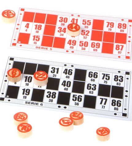 CB Games Bingo CB Games wooden, paper, and plastic bingo chips, 24 pieces, for fun and gaming.