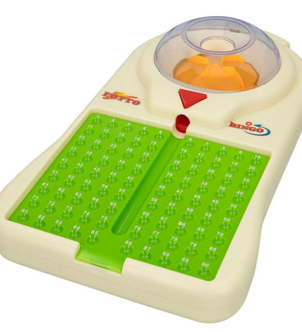 Six CB Games automatic bingo boards made of cardboard and plastic for playing bingo games.