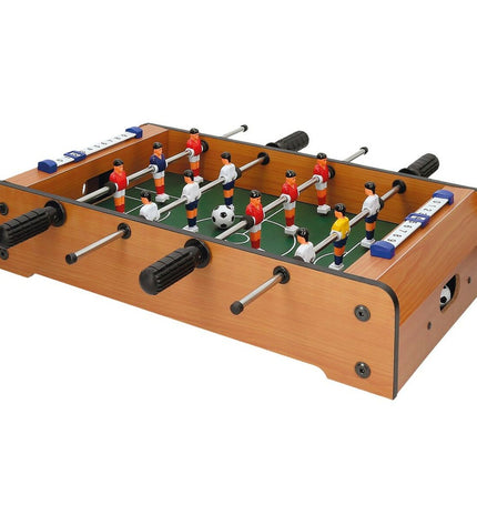Set of four CB Games table football player figures, 50 x 9.5 x 31 cm, for toy table football games.