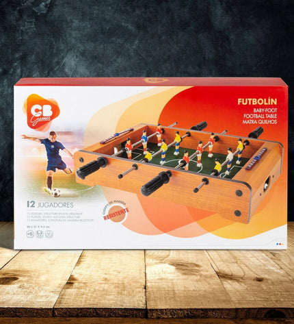 Set of four CB Games foosball table accessories, 50 x 9.5 x 31 cm, for table soccer gameplay.