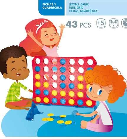 Set of six CB Games 4 Op Eén Rij puzzles with 42 pieces, measuring 31.5x26x13 cm, featuring colorful game components.