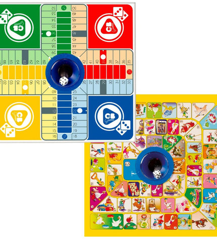 Six CB Games Parchis en Oca game boards, 26x5x26 cm, colorful, illustrated plastic playing surfaces for kids' board game fun.