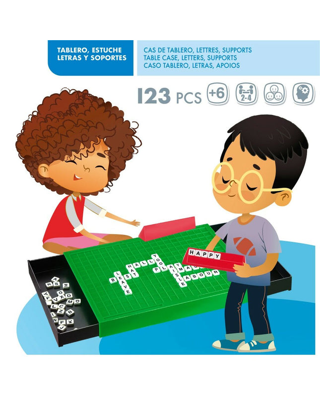 Set of six CB Games word puzzles, 25.5 x 3 x 19 cm, featuring colorful game pieces and text-based gameplay accessories.