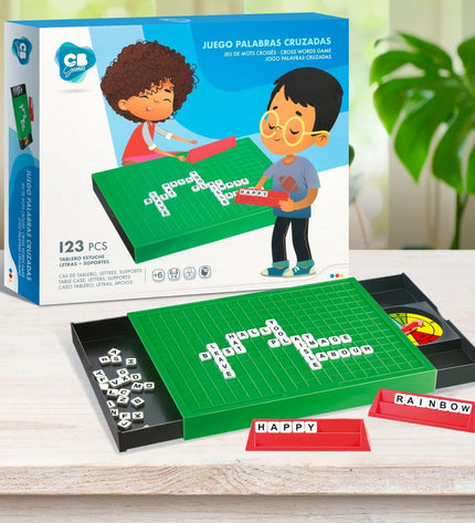 Set of six CB Games word puzzle toys, 25.5 x 3 x 19 cm, colorful educational games and accessories for kids.