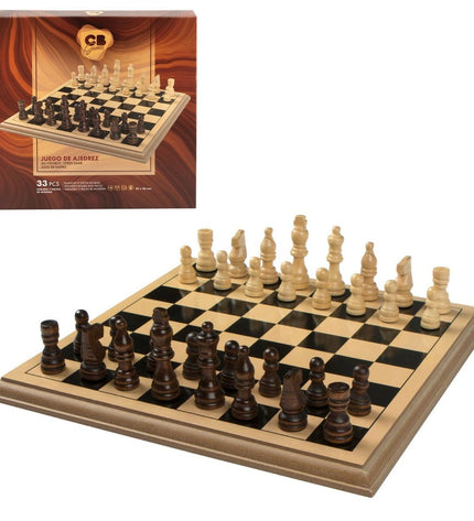 Set of four wooden CB Games chess pieces, part of children's toy and game collection, with detailed craftsmanship.