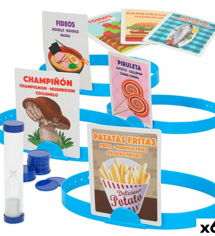 Set of six Colorbaby board game icons, colorful plastic pieces for children's educational and entertainment activities.