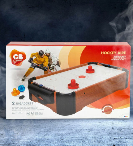 Two CB Games hockey tables, 56x10x31 cm, toy game accessories for table hockey, shown in the image.