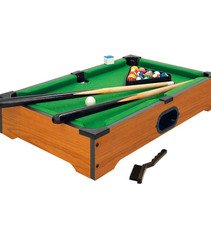 Two CB Games tabletop billiard game sets with 51x9x31 cm dimensions, featuring colorful playing surfaces and game accessories.