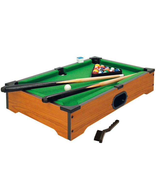 Two CB Games tabletop billiard game sets with 51x9x31 cm dimensions, featuring colorful playing surfaces and game accessories.