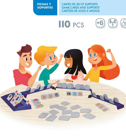 Set of six CB Games board games with 107 pieces, measuring 26 x 3 x 10 cm, perfect for family gameplay and fun.