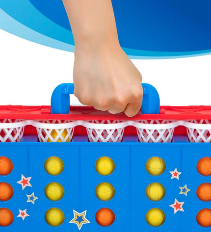 Six Colorbaby 36.5x29x7 cm 4 Op één Rij toys, colorful game accessories for children, arranged on a flat surface.