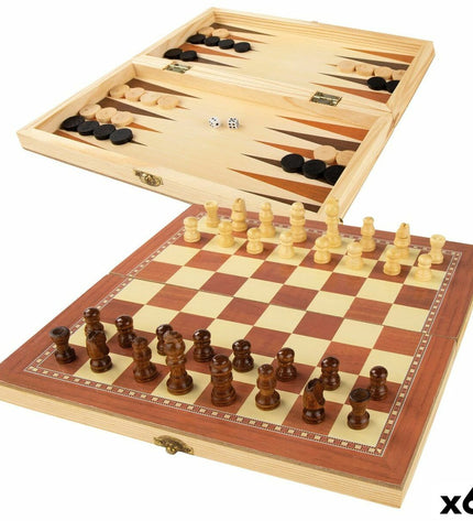Icon image of CB Games backgammon and chess gameboards, featuring wooden design, part of a set of six toy and game accessories.