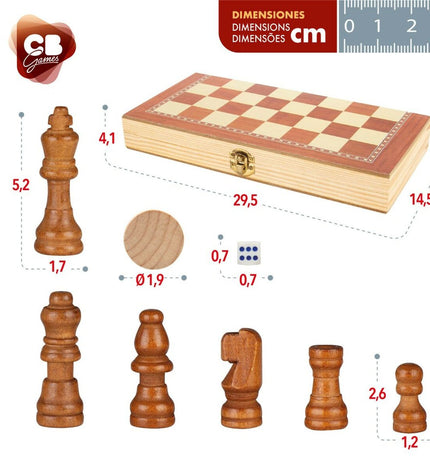 Six CB Games wooden chess and checkers game boards, backgammon style, with intricate wood grain and classic design.