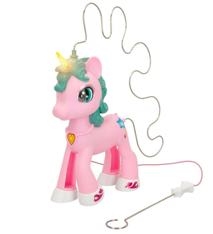 Set of six CB Games unicorn-themed board game pieces, colorful plastic figurines for children’s toys and games.