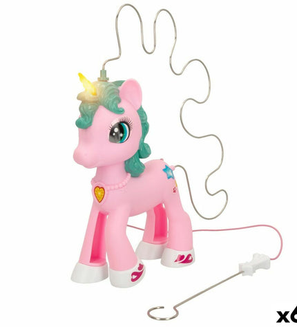 Set of six unicorn-themed CB Games toys, colorful toy figures for children, part of the playful game accessories collection.