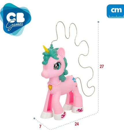 Set of six CB Games unicorn-themed board game pieces, colorful and detailed for children's toys and game accessories.