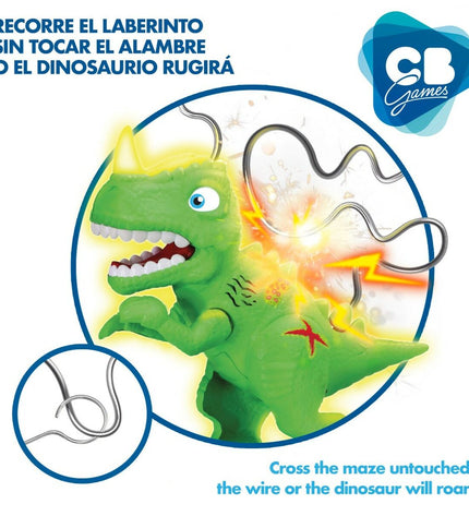 Set of six CB Games Dino toys, colorful plastic dinosaurs for kids, suitable for playing and educational activities.