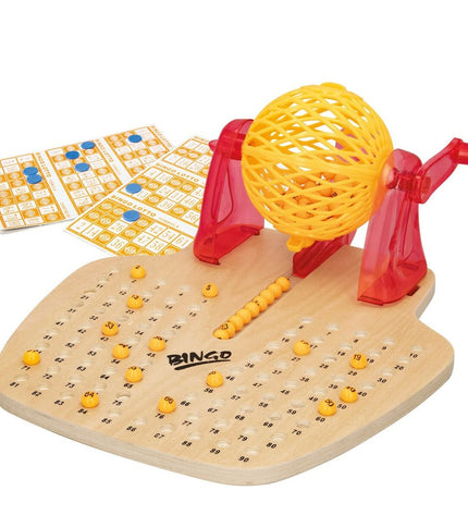 Two CB Games Bingo CB Games wooden plastic bingo game pieces for children's toys and games, colorful and durable.