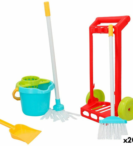 Colorbaby cleaning trolley with accessories including five play items, toy cleaning tools, colorful, compact 24.5x43.5x15 cm.