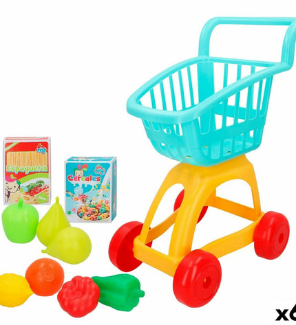 Colorbaby My Home toy cart with 10 pieces, colorful play set for kids, measuring 34x54x29 cm, includes six sets of play items.